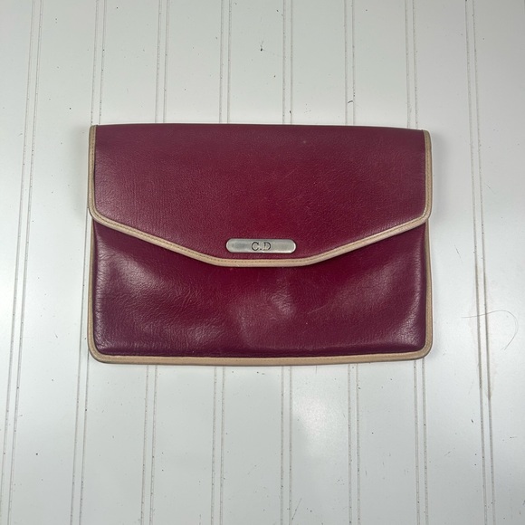 Christian Dior Burgundy Leather Clutch - Picture 3 of 9